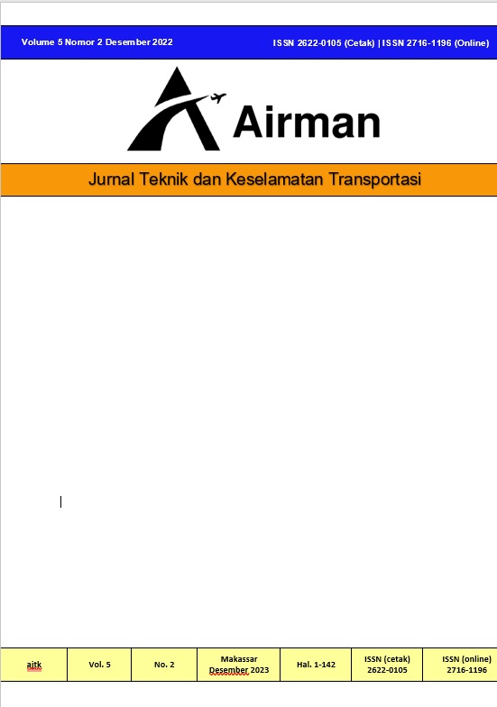 					View Vol. 5 No. 2 (2022): Airman: Jurnal Teknik dan Keselamatan Transportasi
				
