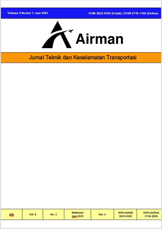 					View Vol. 6 No. 1 (2023): Airman: Jurnal Teknik dan Keselamatan Transportasi
				