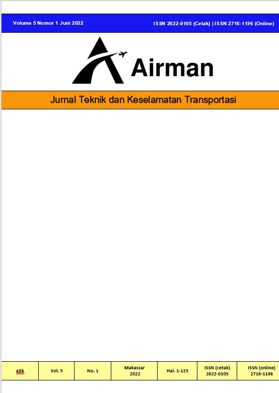 					View Vol. 5 No. 1 (2022): Airman: Jurnal Teknik dan Keselamatan Transportasi
				